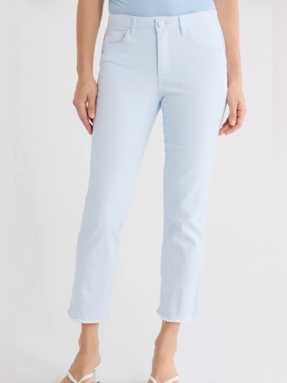 Democracy Light Blue Women's Straight Crop Jeans